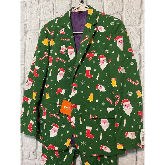 OppoSuits Christmas Suit Complete Xmas Suit: Includes Jacket, Pants, Size 38 - Picture 5 of 12